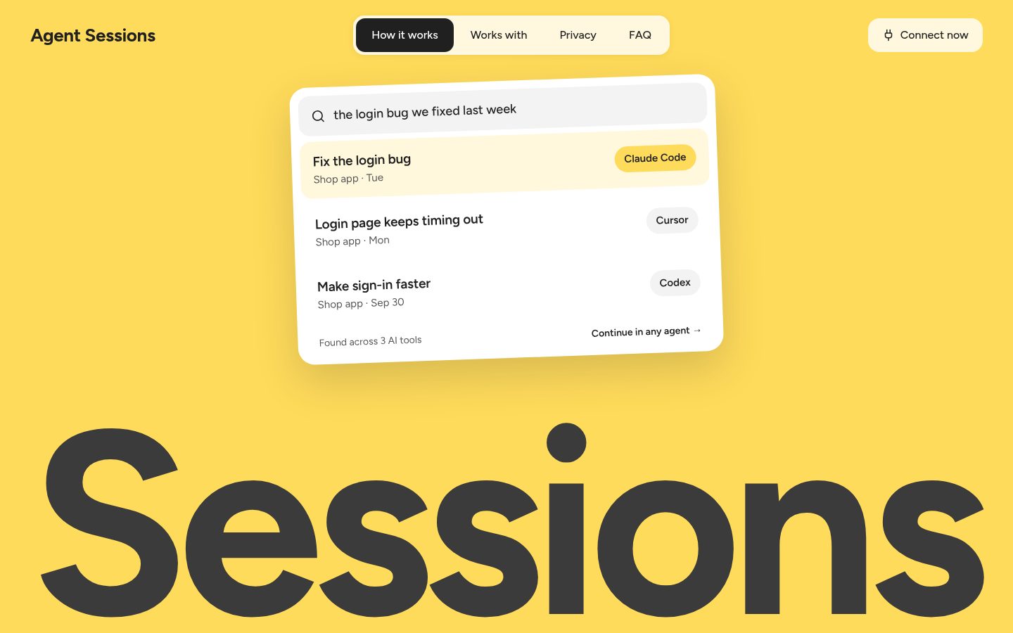Agent Sessions homepage