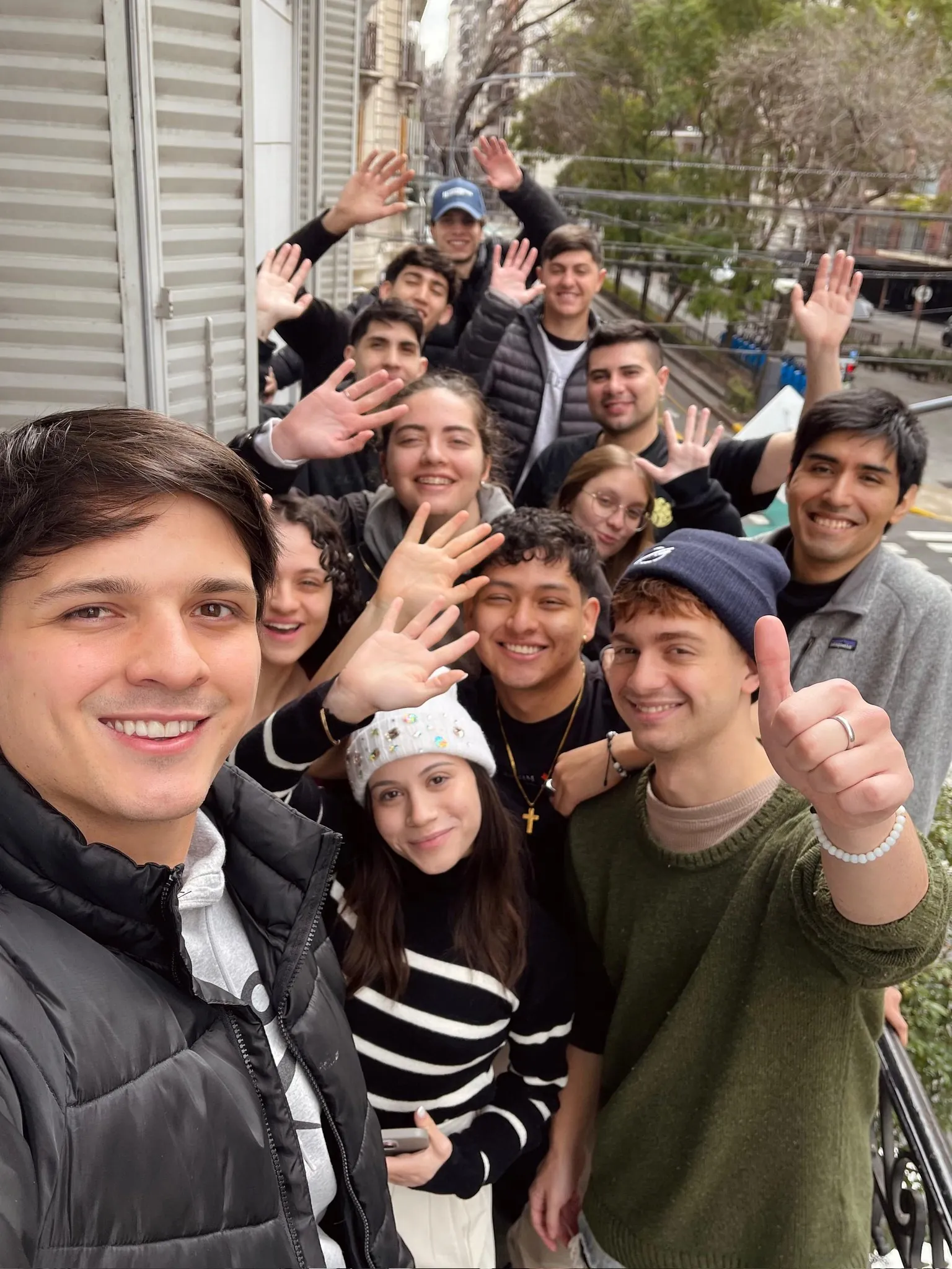 Group selfie with the crew in Rio